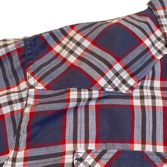 Wrangler Authentic Western Dark Pearl Snap Long Sleeve Button Down Shirt Men 2XL - Picture 8 of 12